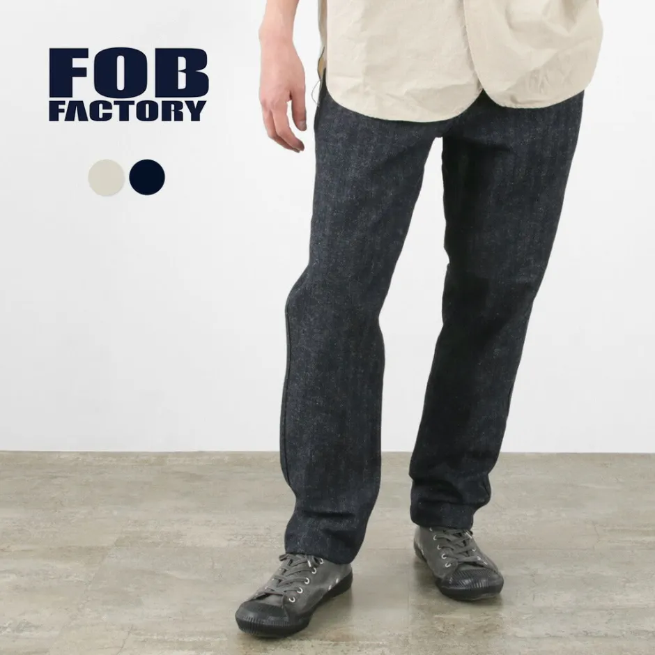 Work Pants & Chinos^FOB FACTORY / F0516 Cotton hemp herringbone Trouser