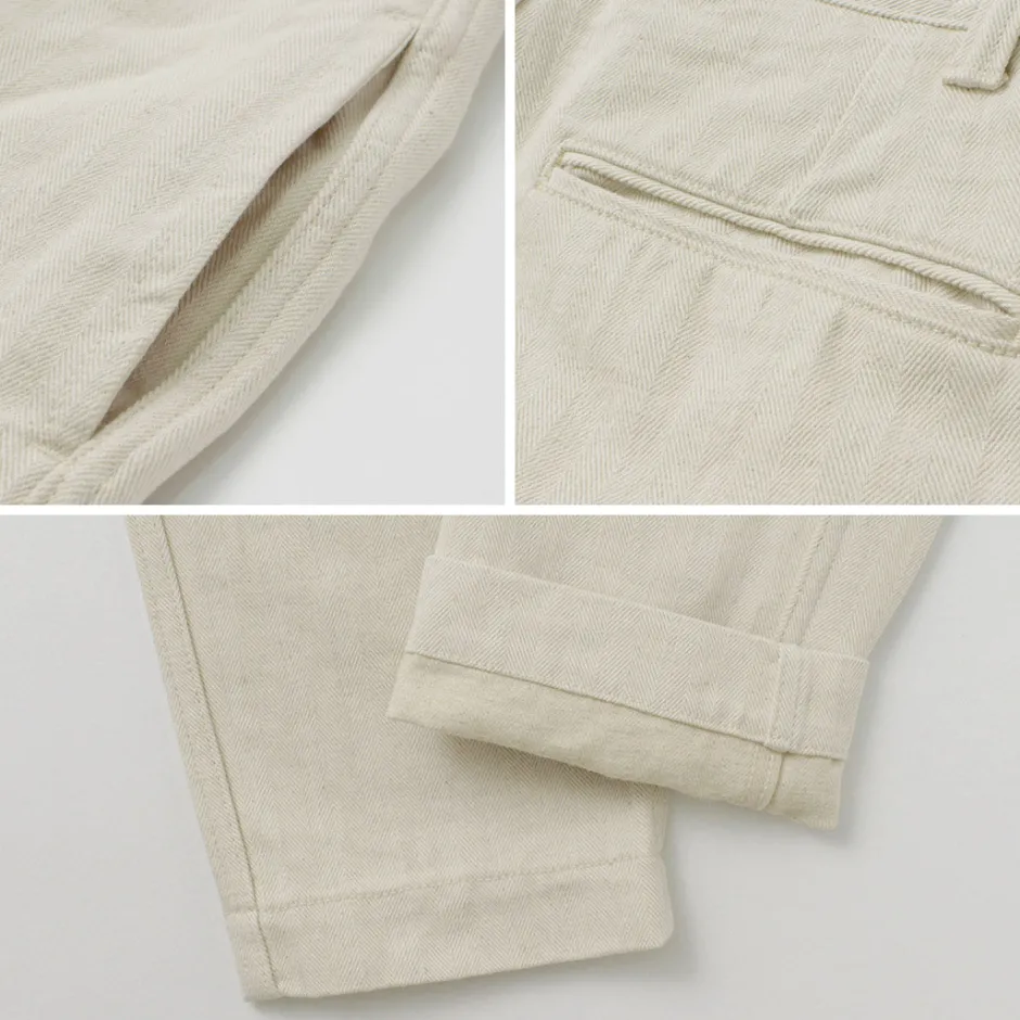 Work Pants & Chinos^FOB FACTORY / F0516 Cotton hemp herringbone Trouser