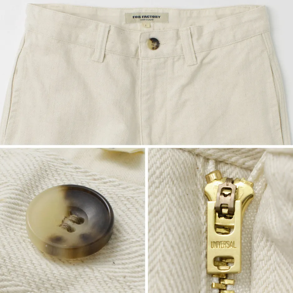 Work Pants & Chinos^FOB FACTORY / F0516 Cotton hemp herringbone Trouser