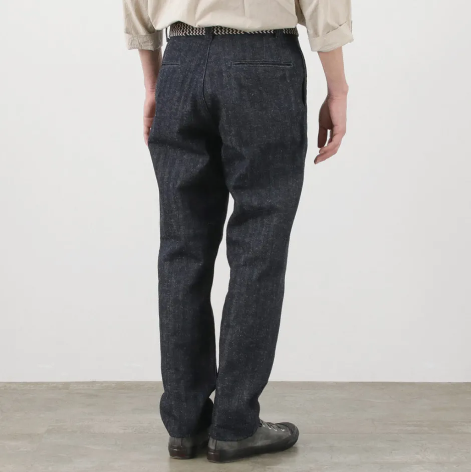 Work Pants & Chinos^FOB FACTORY / F0516 Cotton hemp herringbone Trouser