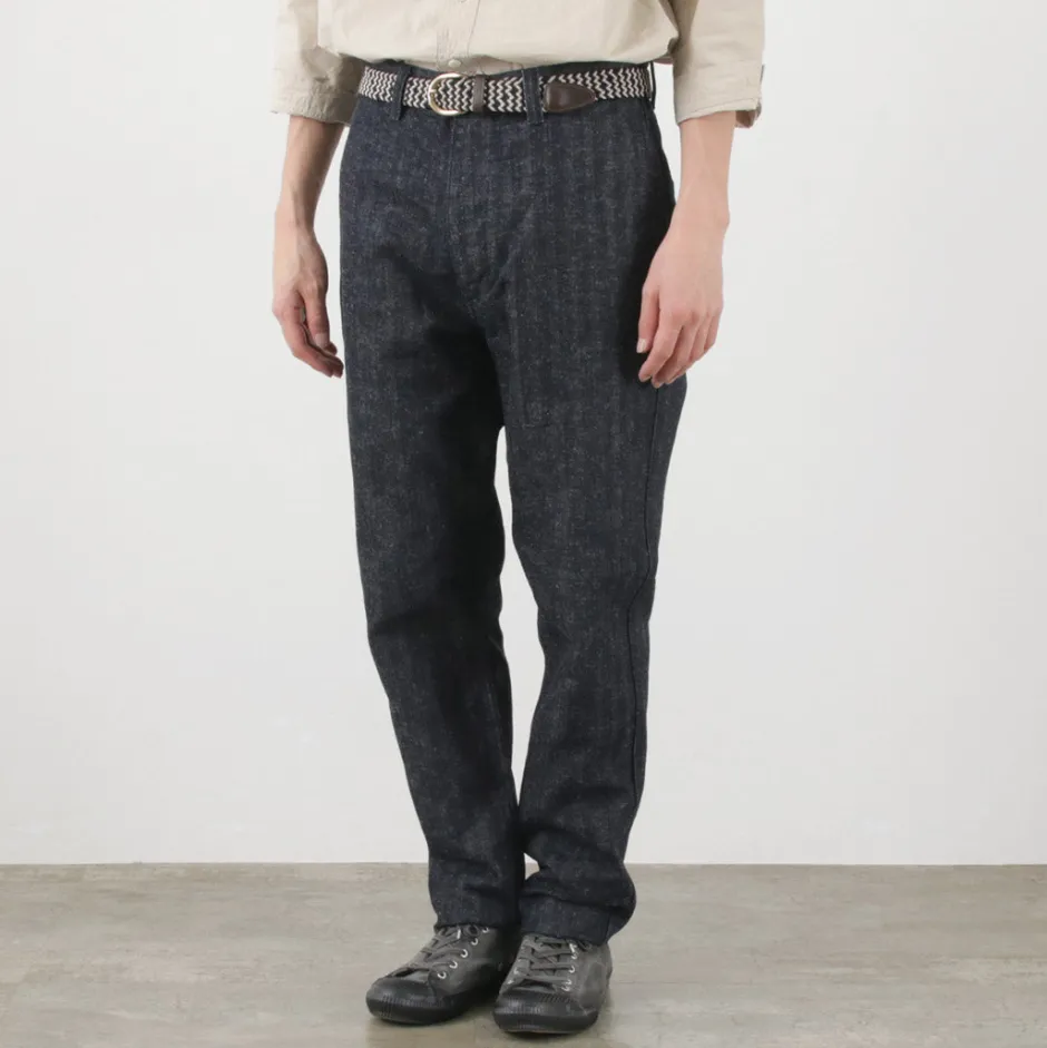 Work Pants & Chinos^FOB FACTORY / F0516 Cotton hemp herringbone Trouser