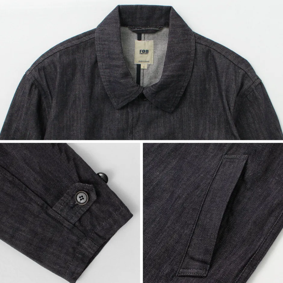 Coats^FOB FACTORY / F2437 Denim bask coat one-wash