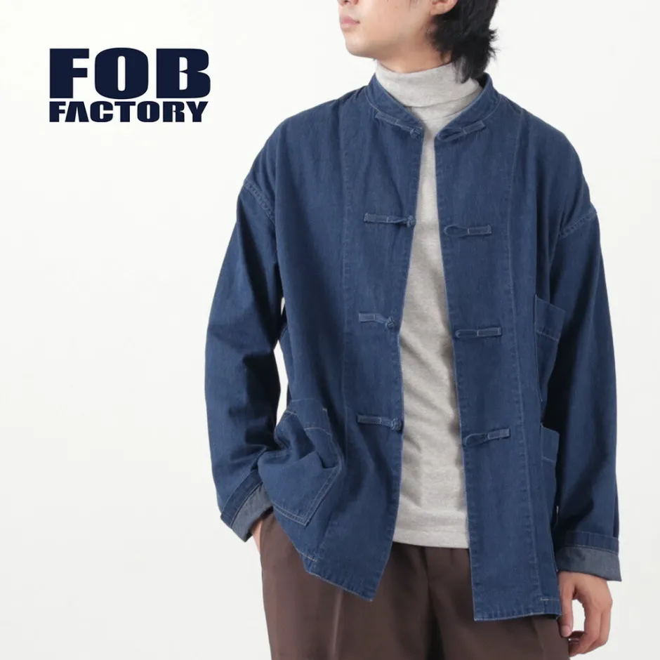 Jackets^FOB FACTORY / F2435 kung fu jacket denim