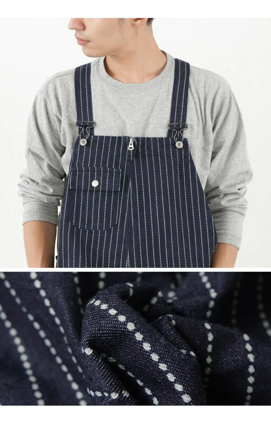 Trousers^FOB FACTORY / F0479 Denim overalls wabash