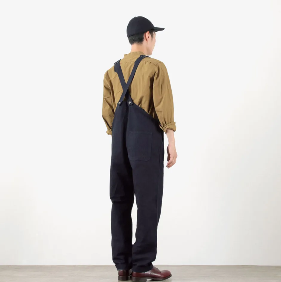 Trousers^FOB FACTORY / F0517 Denim overalls one wash dark-indigo
