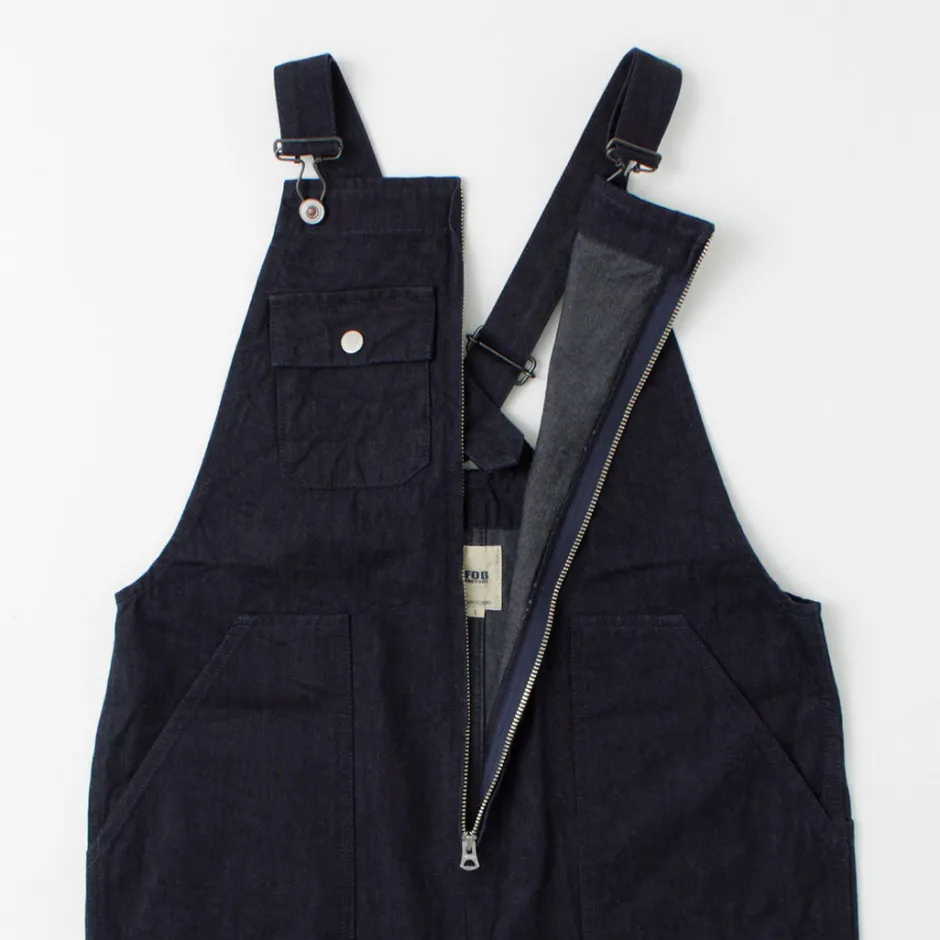 Trousers^FOB FACTORY / F0517 Denim overalls one wash dark-indigo