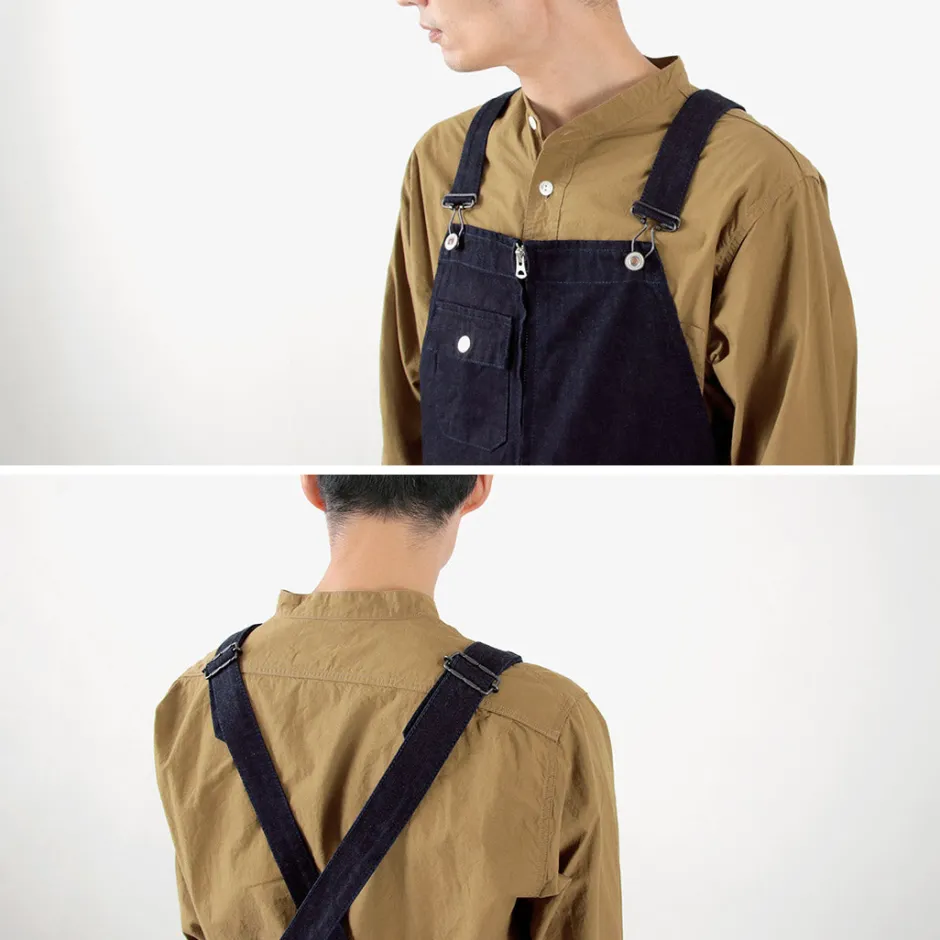 Trousers^FOB FACTORY / F0517 Denim overalls one wash dark-indigo