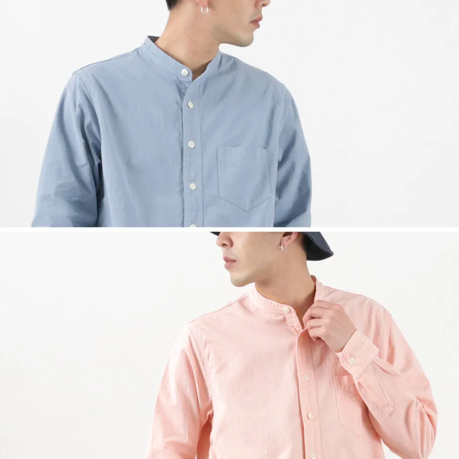 Shirts^FOB FACTORY / F3464 Dye band collar shirt