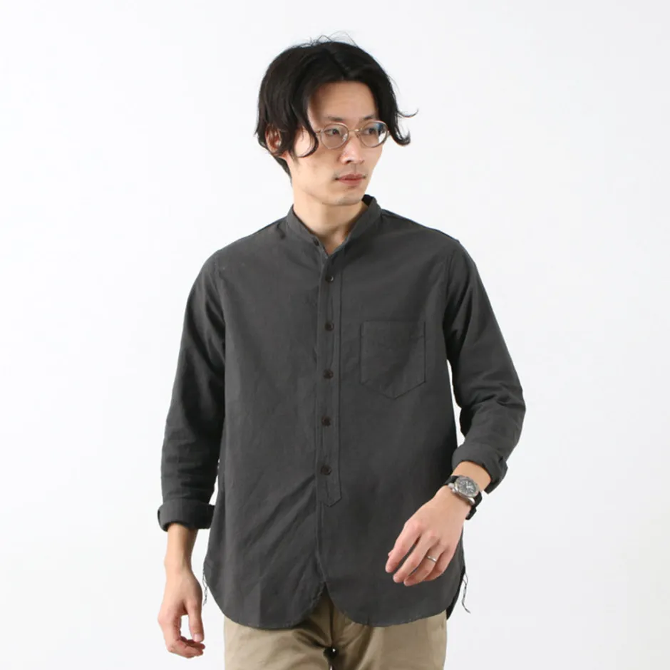 Shirts^FOB FACTORY / F3464 Dye band collar shirt