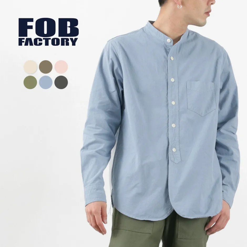 Shirts^FOB FACTORY / F3464 Dye band collar shirt