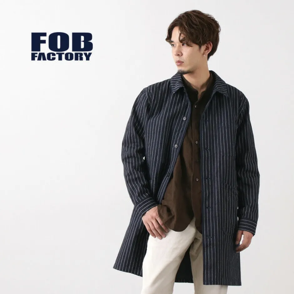 Coats^FOB FACTORY / F2408 French Denim Coat / Wovash wabash