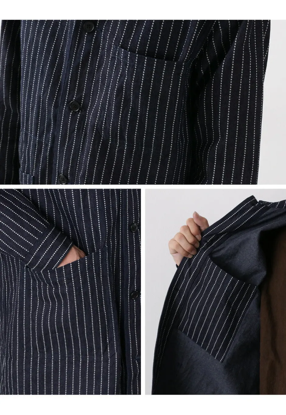 Coats^FOB FACTORY / F2408 French Denim Coat / Wovash wabash