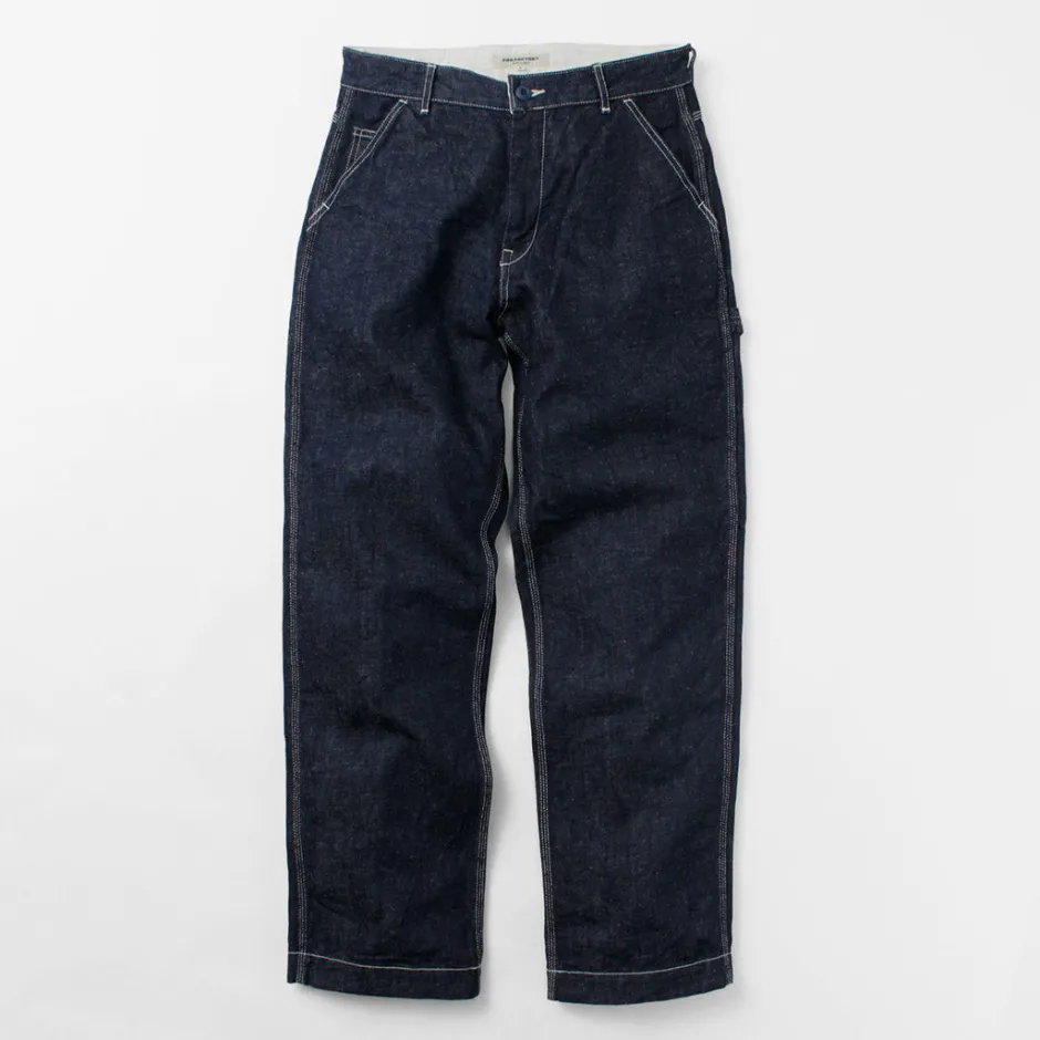 Jeans^FOB FACTORY / F0509 Hemp denim painter pants one-wash