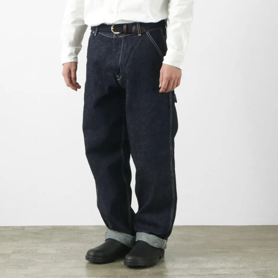 Jeans^FOB FACTORY / F0509 Hemp denim painter pants one-wash