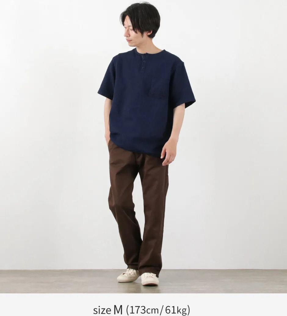 T-Shirts^FOB FACTORY / F3493 waffle T-shirt indigo