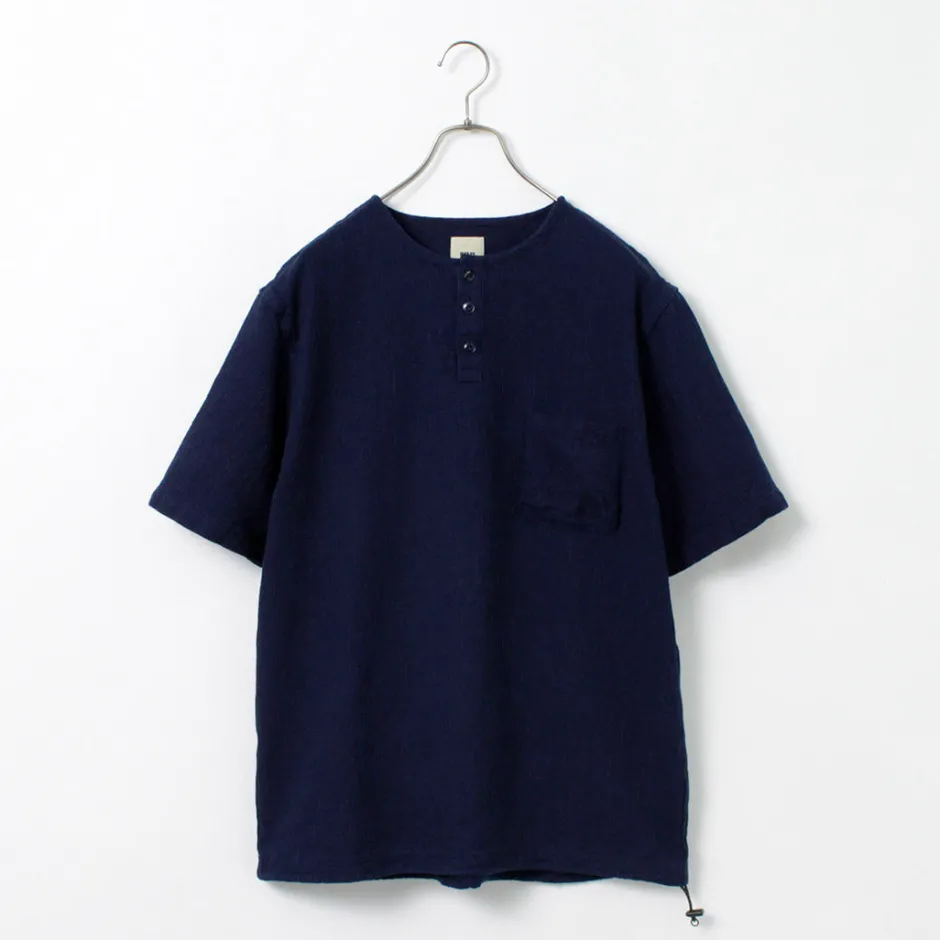 T-Shirts^FOB FACTORY / F3493 waffle T-shirt indigo