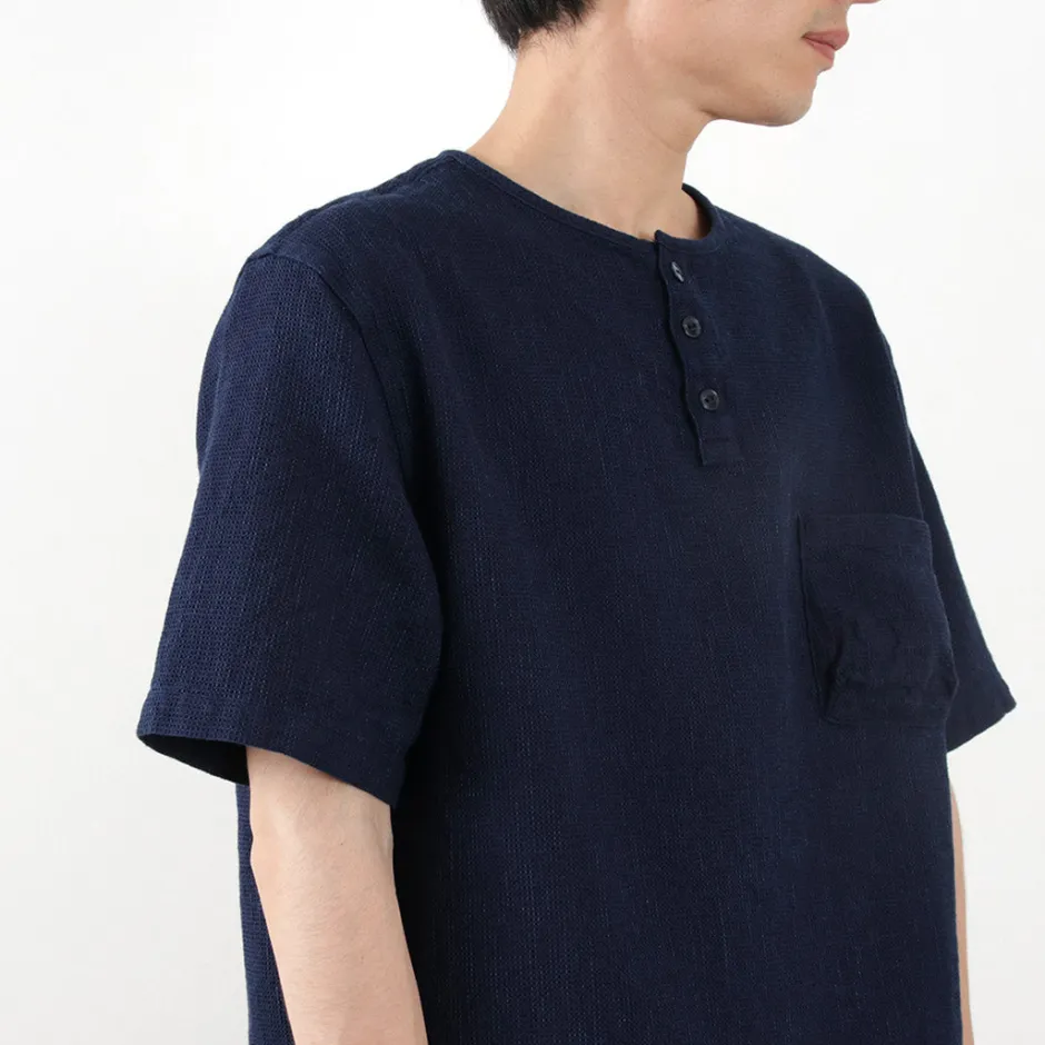T-Shirts^FOB FACTORY / F3493 waffle T-shirt indigo