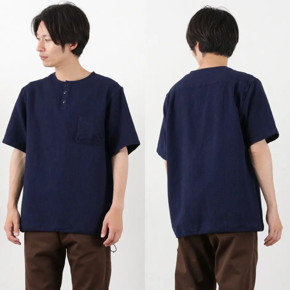T-Shirts^FOB FACTORY / F3493 waffle T-shirt indigo
