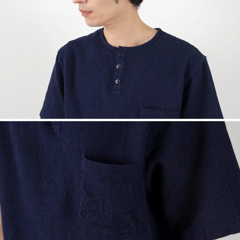 T-Shirts^FOB FACTORY / F3493 waffle T-shirt indigo