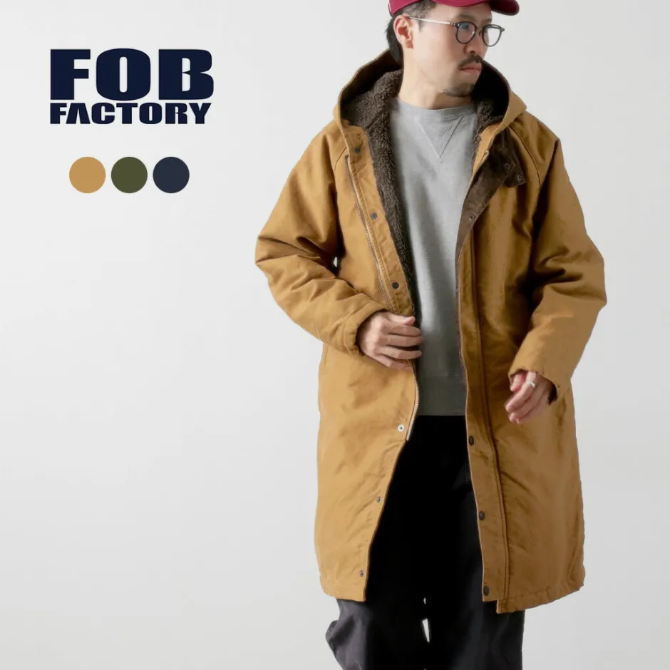 Coats^FOB FACTORY / F2450 Moleskin Hood Coat