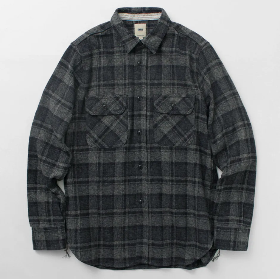 Shirts^FOB FACTORY / F3497 Nel check work shirt
