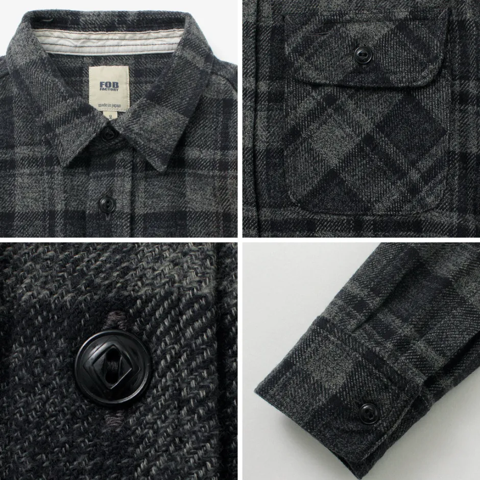 Shirts^FOB FACTORY / F3497 Nel check work shirt