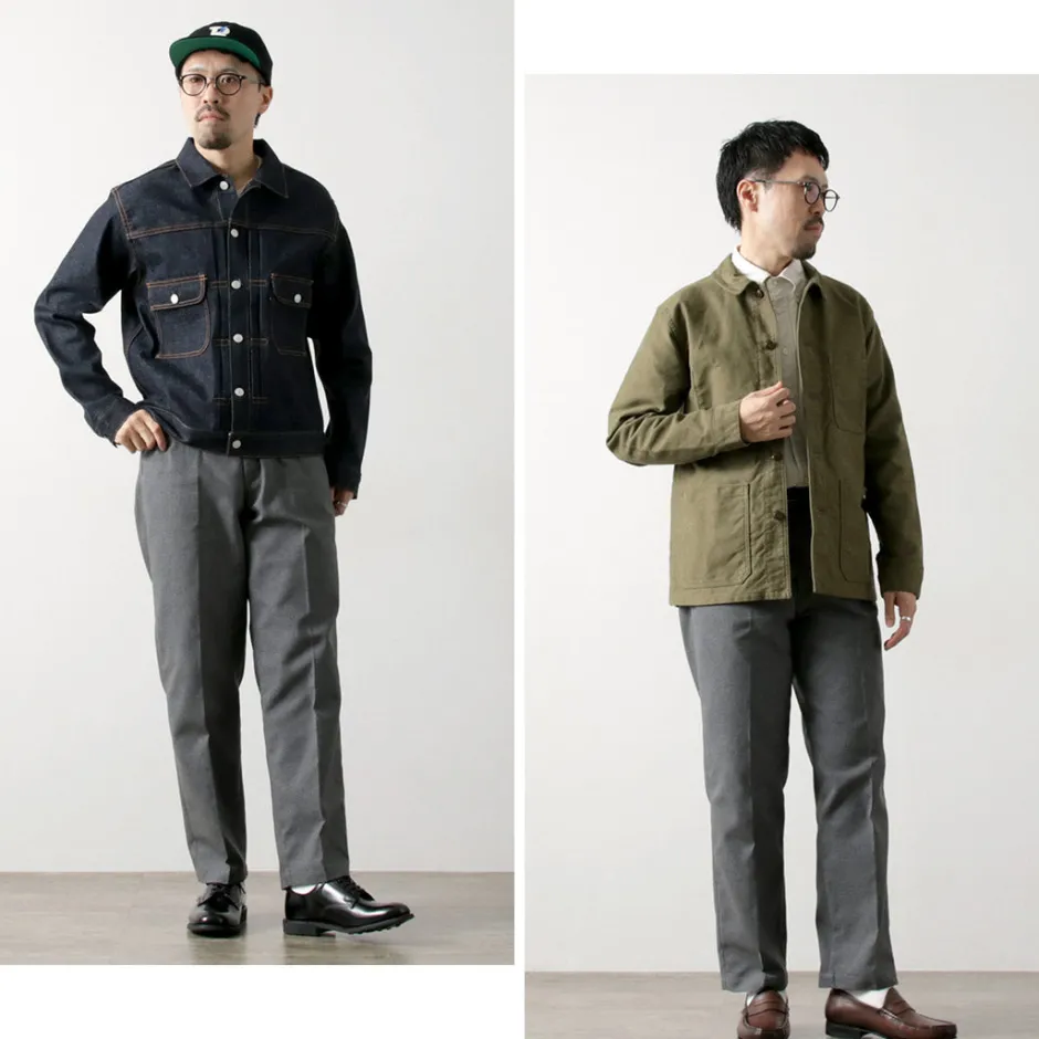 Trousers^FOB FACTORY / F0538 STA-PREST wide pants lightgrey