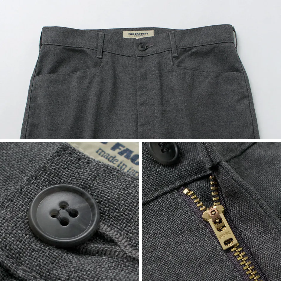 Trousers^FOB FACTORY / F0538 STA-PREST wide pants lightgrey