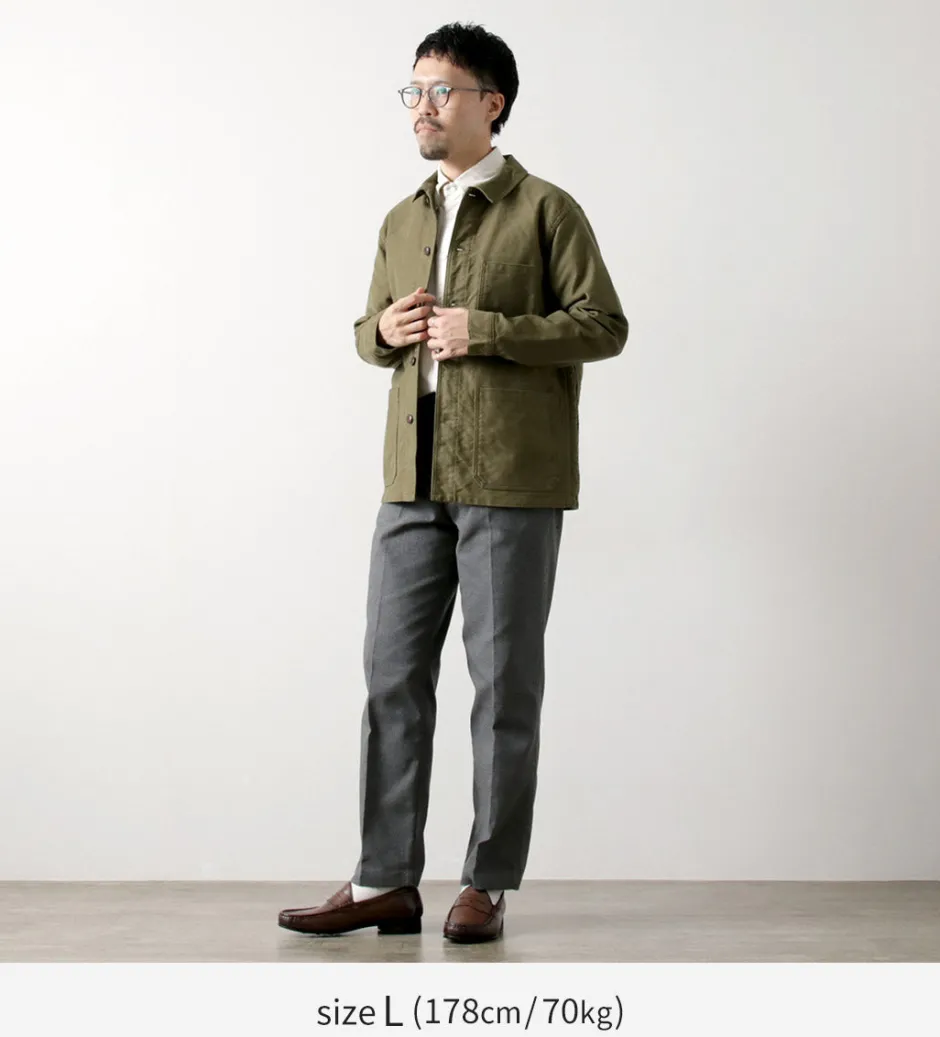 Trousers^FOB FACTORY / F0538 STA-PREST wide pants lightgrey