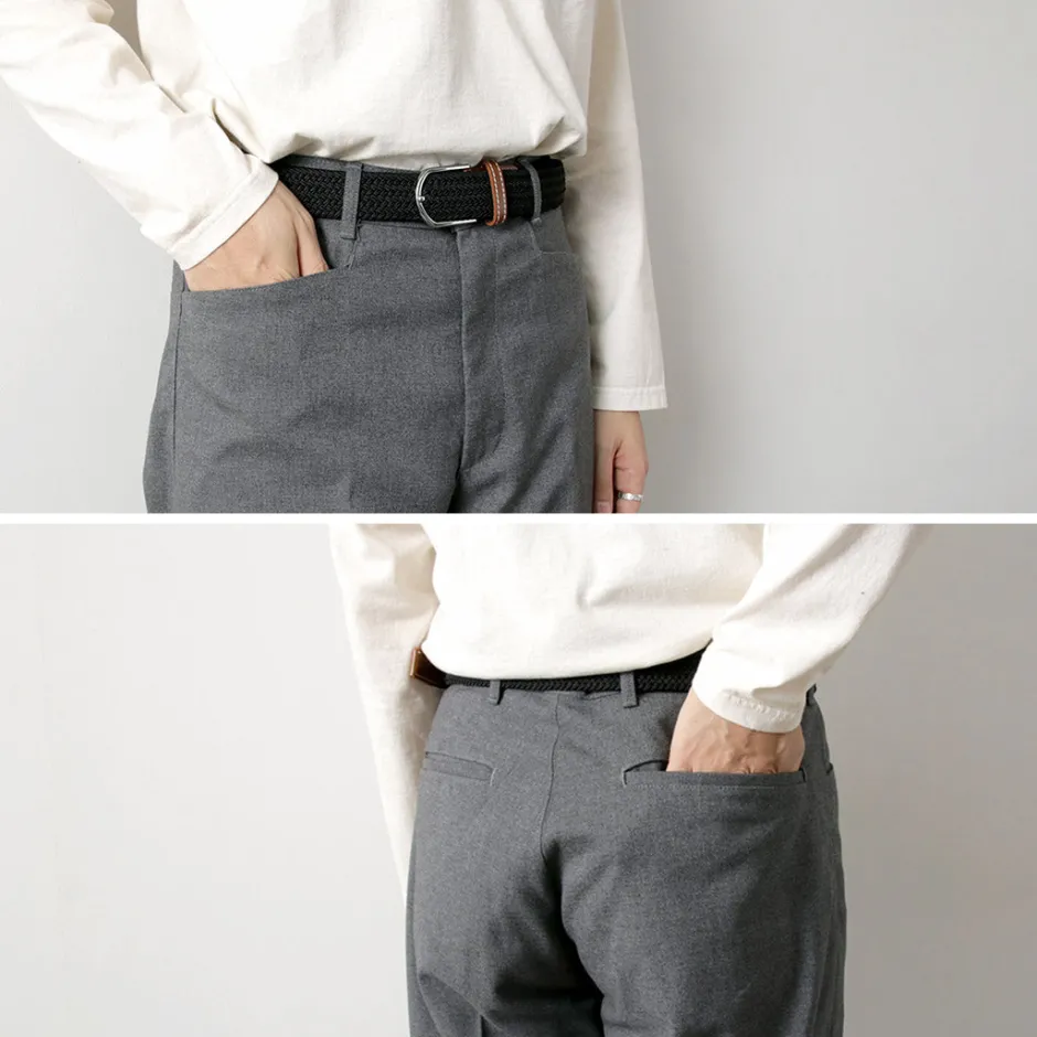 Trousers^FOB FACTORY / F0538 STA-PREST wide pants lightgrey