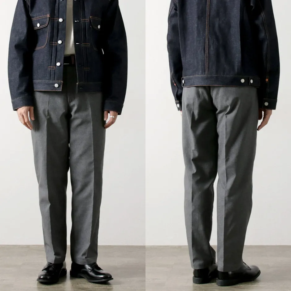 Trousers^FOB FACTORY / F0538 STA-PREST wide pants lightgrey