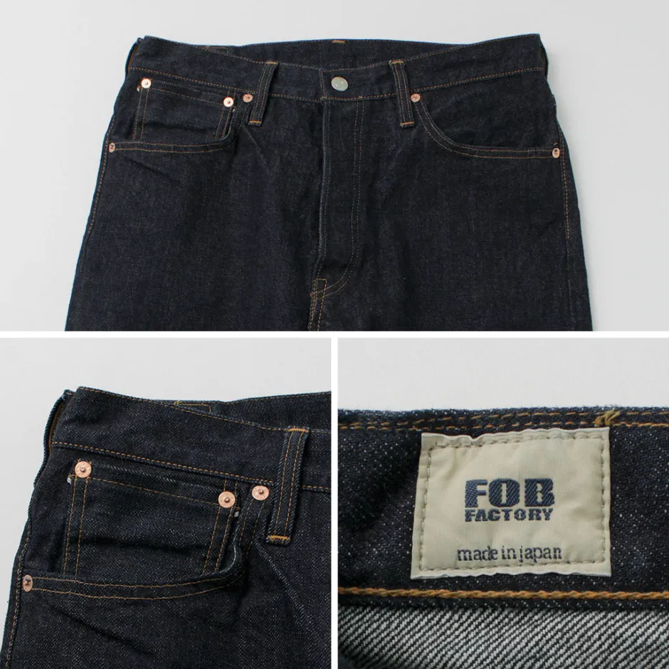 Jeans^FOB FACTORY / Selvage Denim Tapered 5P Pants indigo