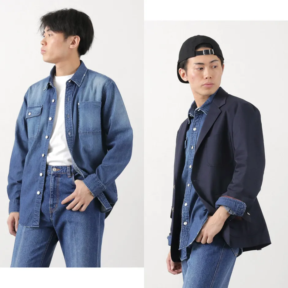 Shirts^FREEMANS SPORTING CLUB / Great Jones Denim Shirt blue