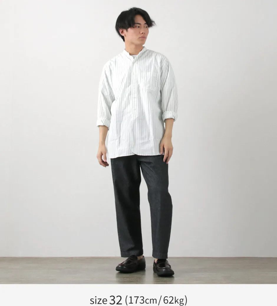Jeans^FUJITO / 2 Tuck Trousers Light Ounce Denim black