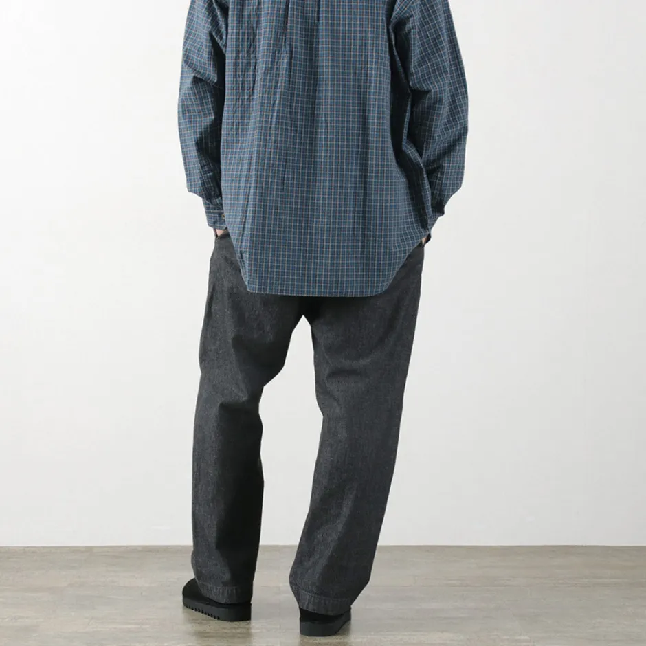 Jeans^FUJITO / 2 Tuck Trousers Light Ounce Denim black