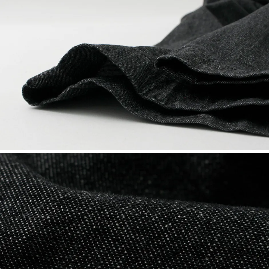 Jeans^FUJITO / 2 Tuck Trousers Light Ounce Denim black