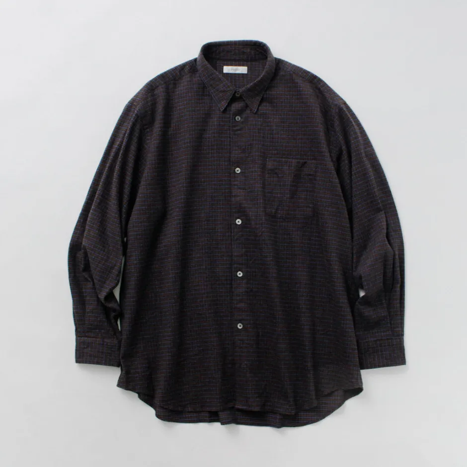 Shirts^FUJITO / Big Size Shirt micro check brown