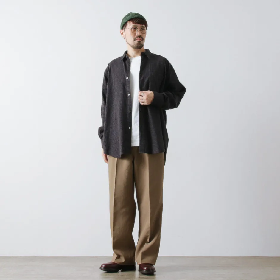 Shirts^FUJITO / Big Size Shirt micro check brown