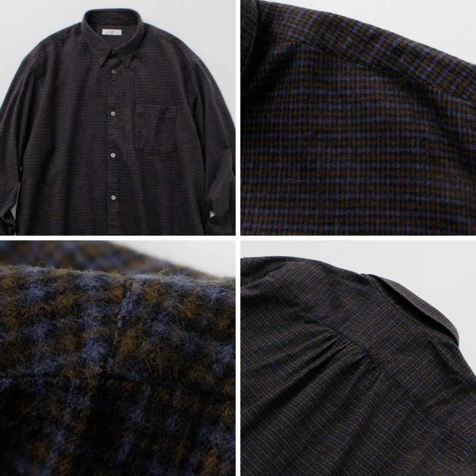 Shirts^FUJITO / Big Size Shirt micro check brown