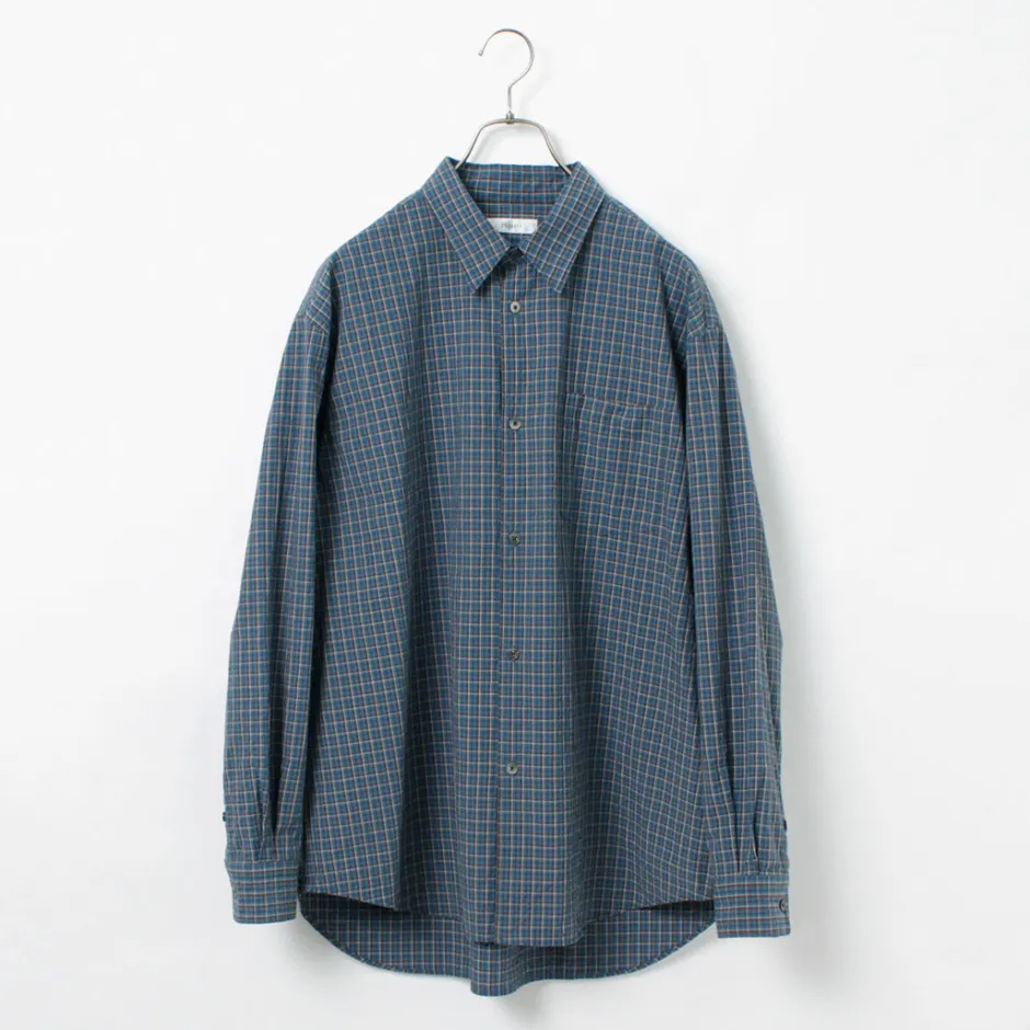 Shirts^FUJITO / Big Size Shirt Small Check blue