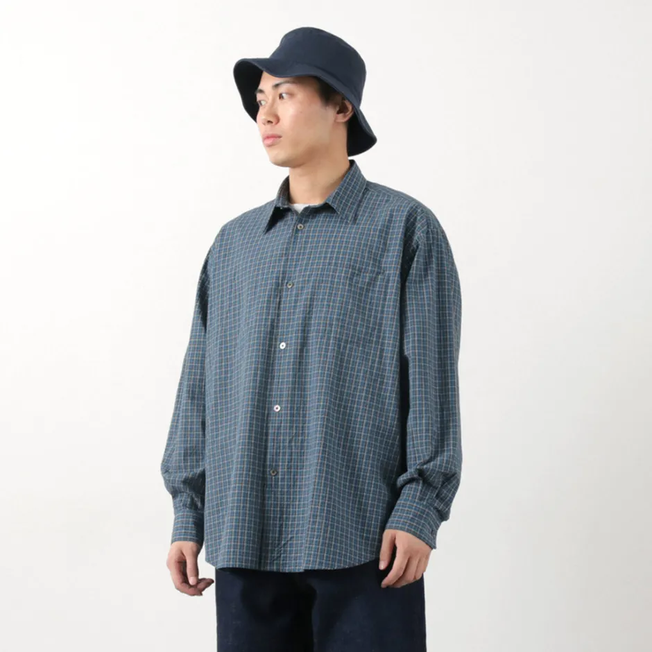 Shirts^FUJITO / Big Size Shirt Small Check blue