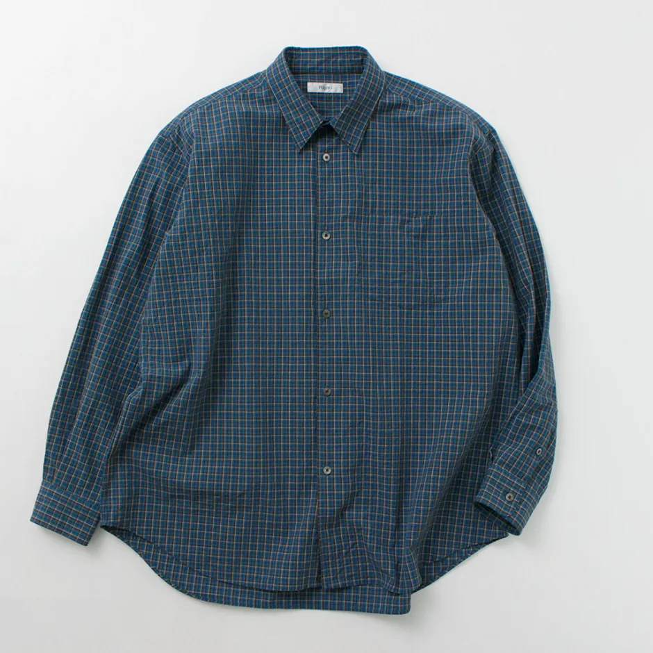 Shirts^FUJITO / Big Size Shirt Small Check blue