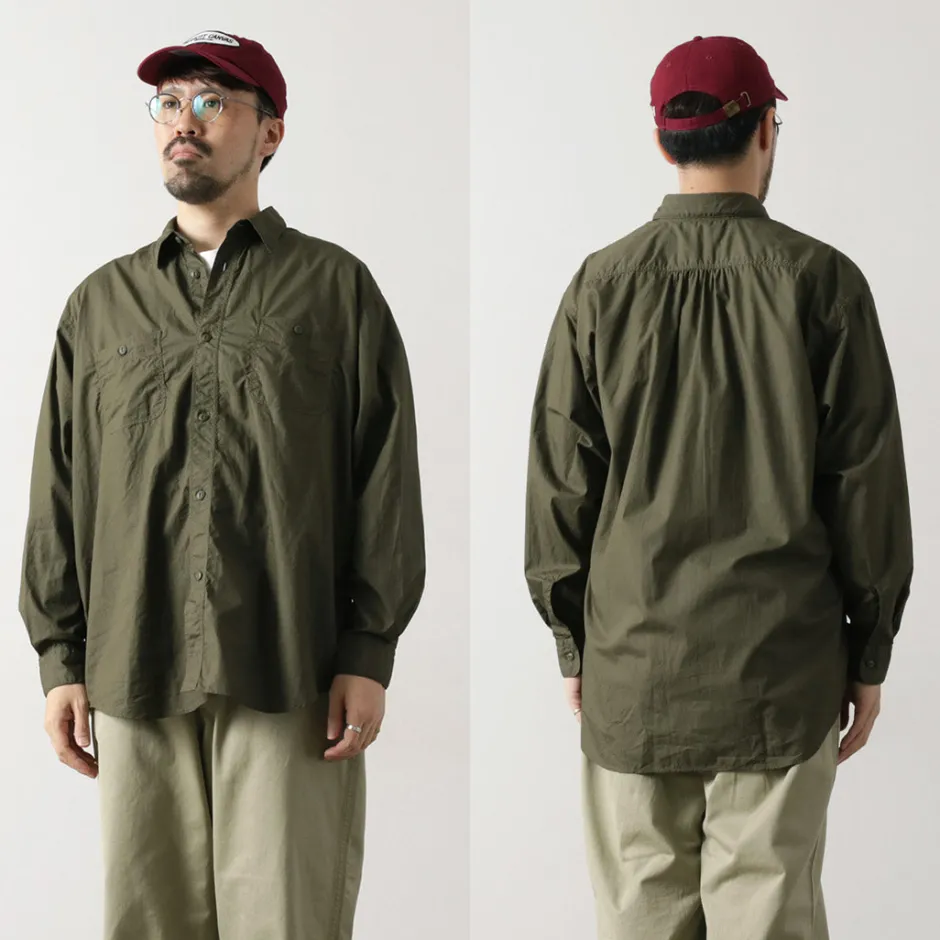 Shirts^FUJITO / Big Size Work Shirt Broad olive