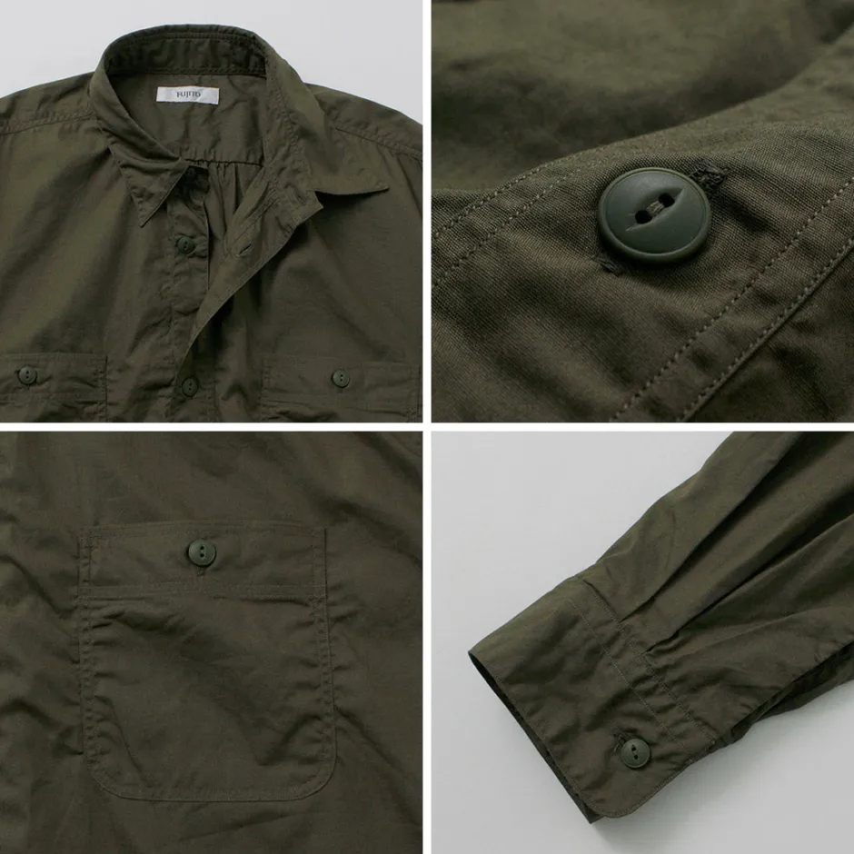 Shirts^FUJITO / Big Size Work Shirt Broad olive