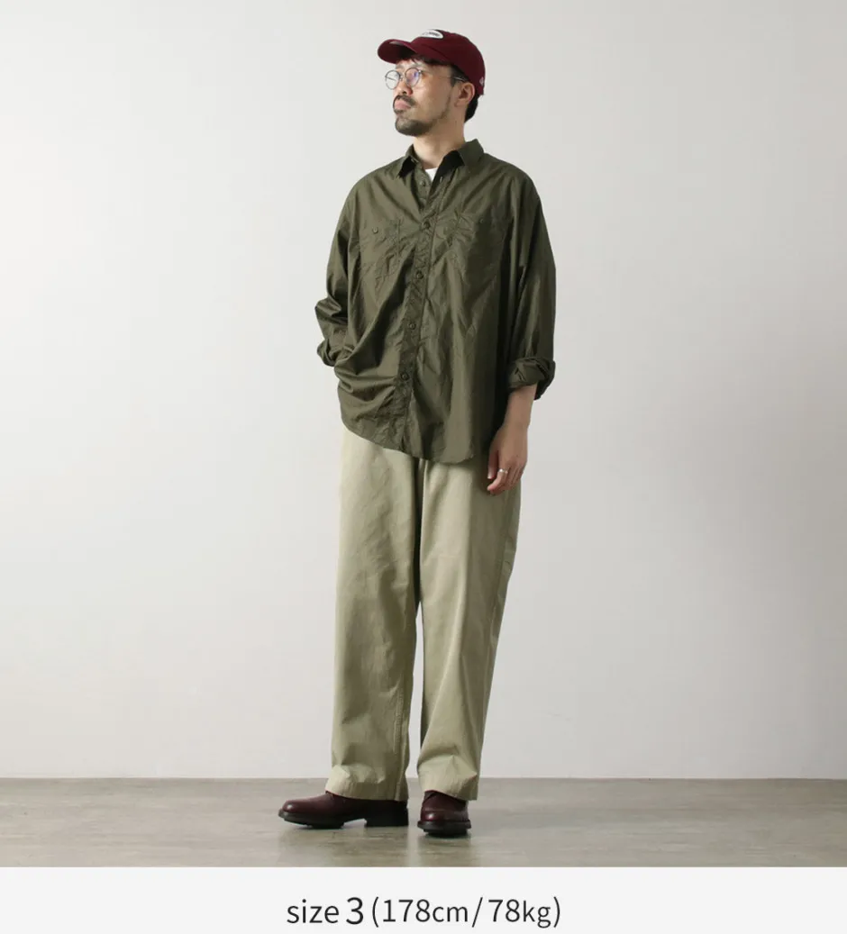 Shirts^FUJITO / Big Size Work Shirt Broad olive