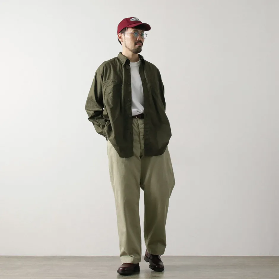 Shirts^FUJITO / Big Size Work Shirt Broad olive