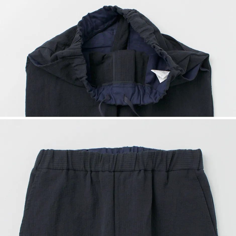 Trousers^FUJITO / Cotton Linen Seersucker Easy Pants navy