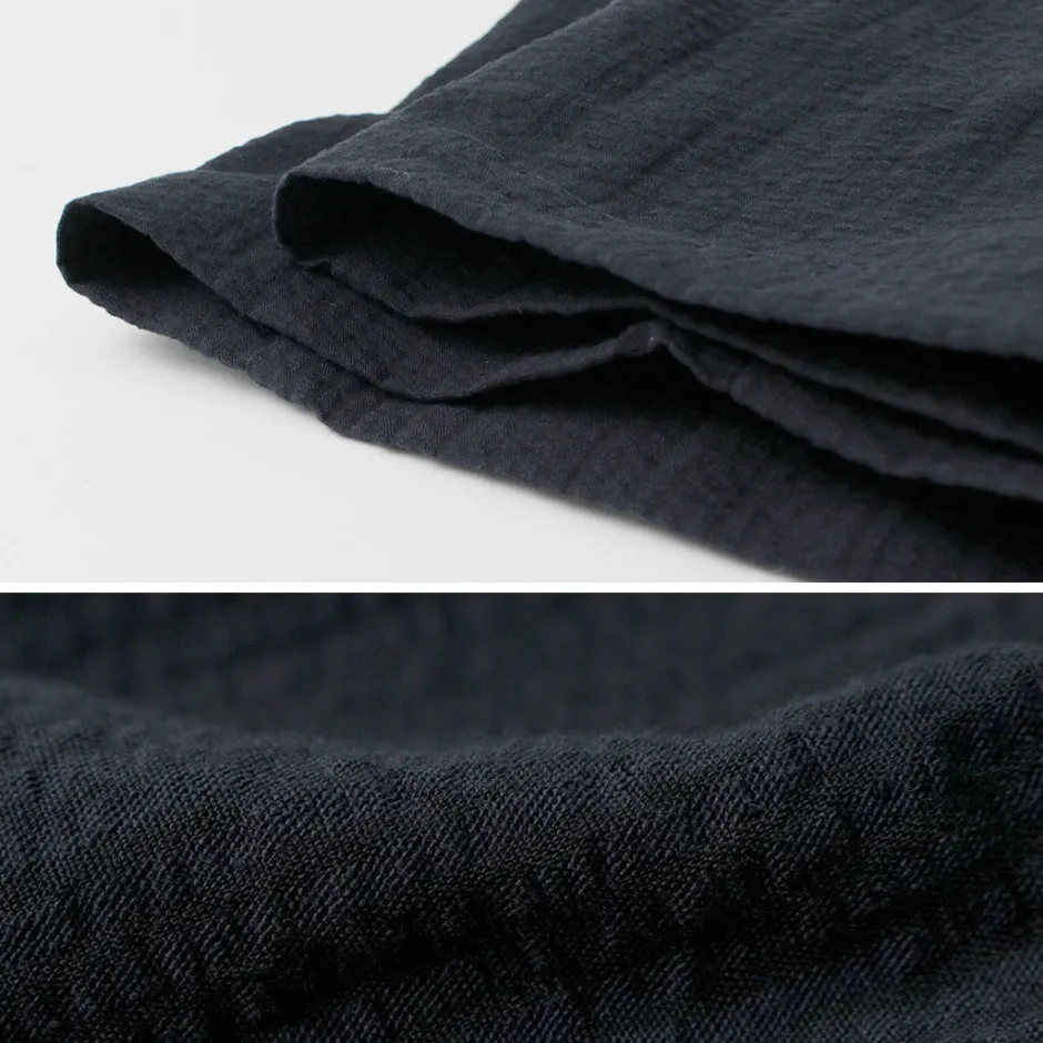 Trousers^FUJITO / Cotton Linen Seersucker Easy Pants navy