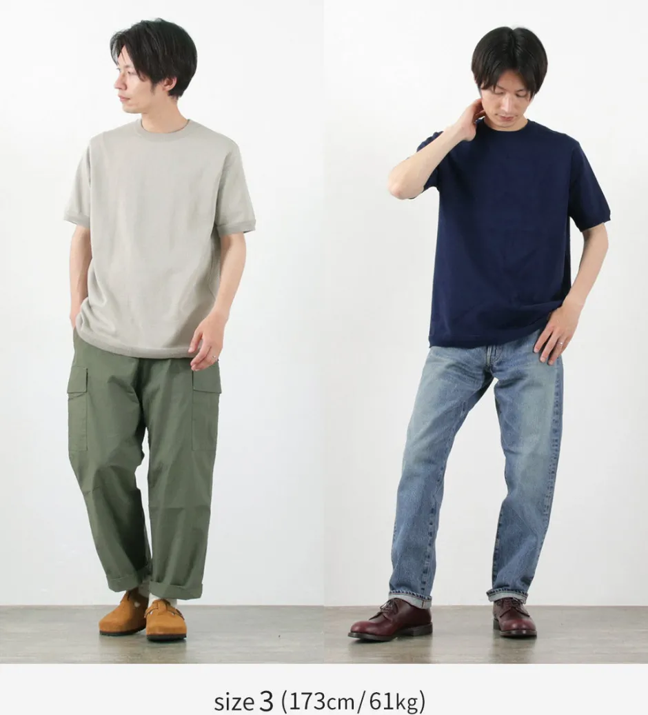 Knits^FUJITO / Crew Neck Knit T-Shirt