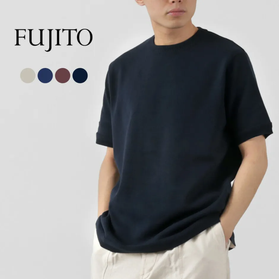 Knits^FUJITO / Crew Neck Knit T-Shirt